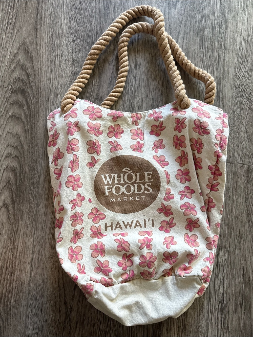 Hawaii Pink Floral Canvas Tote